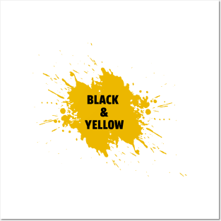 black and yellow t-shirt Posters and Art